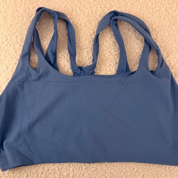 Athleta Asana Sports Bra Cottage Blue | Strappy Crossback | Size L - Picture 2 of 5